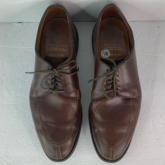 Allen Edmonds Clark Street Lace Up Oxford Men Dress Brown Leather Shoes 9 - Picture 7 of 10